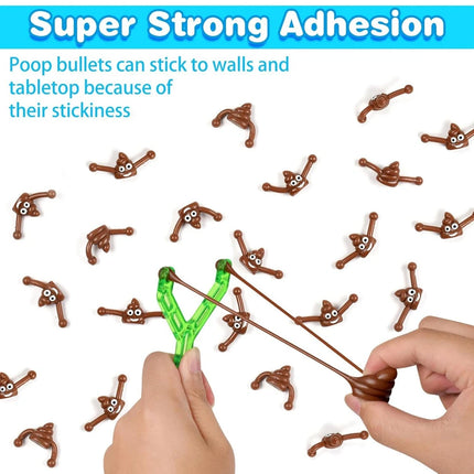 5Pcs Funny Poop Sticky Squishy Rubber Flying Finger Novelty Stress Relief Toys Ejection Stretchy Stress Relief Toys Party Favors