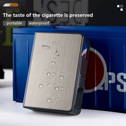TikTok Viral 20-Slot Pop-Up Cigarette Case | integrated Slim Holder l Shockproof Metal with Custom Engraving Gift for Men