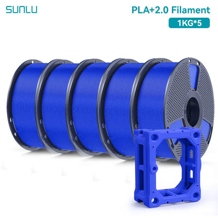 SUNLU 5KG PLA Plus 2.0 3D Printer Filament 1.75mm 1000g Spool (2.2lbs) Neatly Arranged No Knot Filament Fit Most FDM Printer