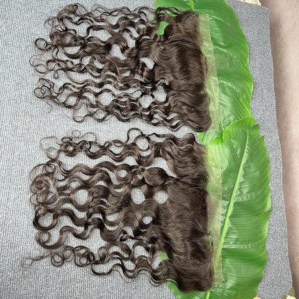 Natural Wave 13x4 HD Lace Frontal Invisible HD Lace Melt Skin PrePlucked Bleached Knots 100% Raw Virgin Human Hair Natural Color