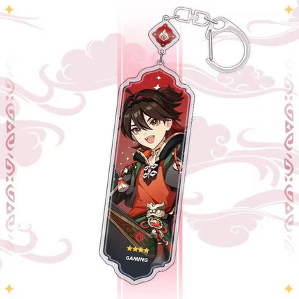 Anime Keychain Linnea Flins Durin Mualani Furina Arlecchin Key Chain Accessories Genshin Impact Cute Bag Pendant Key Ring Gift