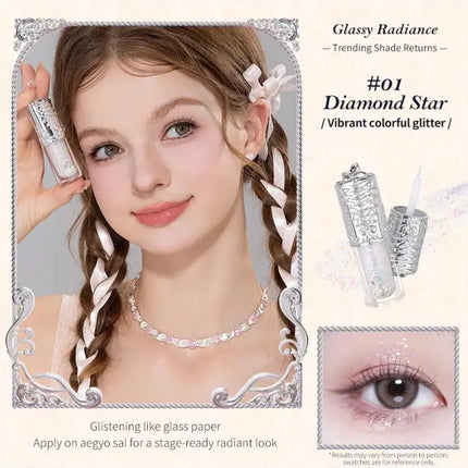Flower Knows Swan Ballet Series Liquid Eye Shadow Pearlescent Fine Shiner Fine Sparkling Sequins 4g Eye Makeup