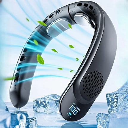 New Quad-Core USB Neck Fan Turbine Vaneless Design Easy Simple Control Carry for Outdoor Portable Portable Summer Gift Wearable