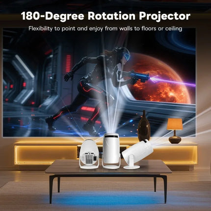 Newly HY900 Smart Projector 4K Decoding BT5 0 Dual Wi Fi 6 290ANSI Brightness Ideal for Home Theater Outdoor Movie Watching
