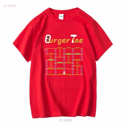 Burger Time stage 1 Logo NES Famicom game 8 bit screen T Shirt Arcade classic vintage retro design all sizes vintage Washed