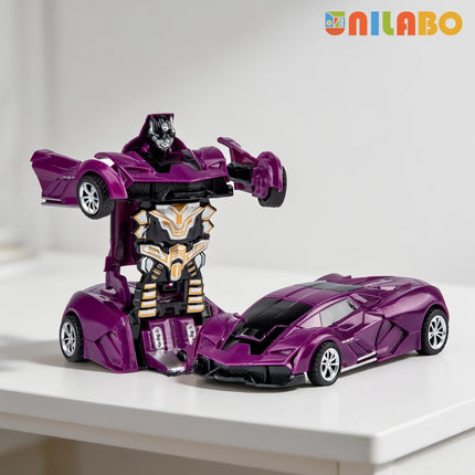 Transformable Robot Sports Car Toys, No Batteries, Educational Kids Gift, Colorful Model Vehicle for Play Learning