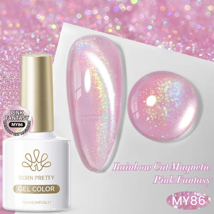BORN PRETTY 10ml Auroras Glitter Cat Magnetic Gel Nail Polish Jelly Glass Bead Semi Permanent Soak Off UV LED Varnish Manicure