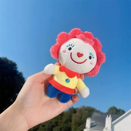 Women Man Personality Cute Joker Stuffed Toy Key Chains Lovely Circus Clown Cloth Doll Girls Handbag Ornament Funny Keychains