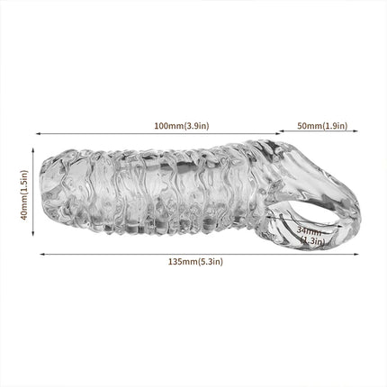 Penis Sleeve Reusable Sexy Toys for Men Penis Sperm Lock Ring Sleeve Massage Adult Products For Woman Gay Cock Ring Sexual Goods