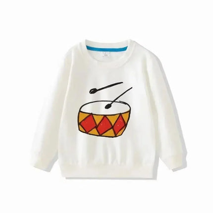 Full Sleeve Kids Sweatshirts 2024 Autumn Pullover Tops Boys Hoodie Girls Shirts Cotton Baby Clothing Cartoon Print Children Tees