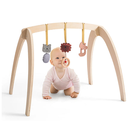Baby Gym Wooden Carpet Activities for Babies Tent Pendent Hanger Activities for Baby Stroller Toys Wooden Room Activities Gym