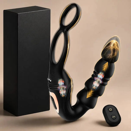 Thrusting Prostate Massager Anal Plug Male Vibrator Hands-Free Silicone Remote Control Vibrating Penis Ring Sex Toys for Men