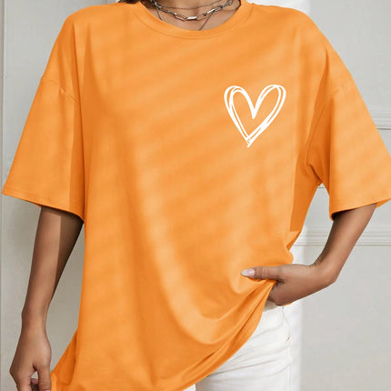 Simple Love Printed Womens T Shirts Summer Breathable Clothes Casual Fashion Short Sleeve Street Oversized All Match T-Shirts