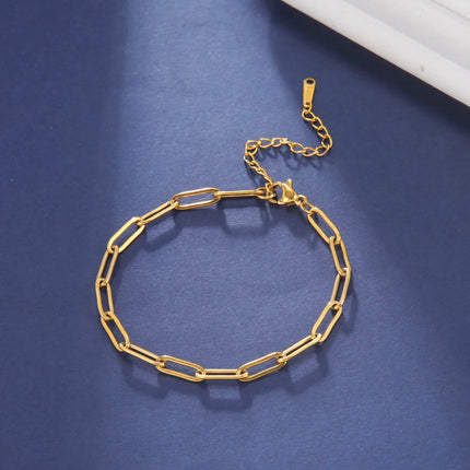 Skyrim Stainless Steel Gold Color Bracelet Twist Figaro Cuban Chain Bracelets Women Trendy Minimalist Jewelry Gifts Wholesale