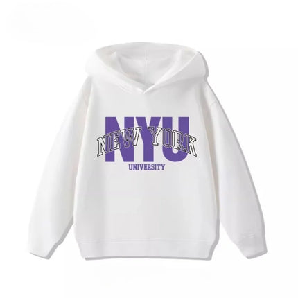 New York NYU Letters Children's Sweatshirt Boys and Girls Clothing Autumn and Winter Warm Student All-match Children's Hoodie
