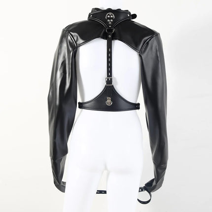 PU Bondage Jacket Hand Arm Restriction Bed Bondage Slave Training BDSM Sex Game Cosplay for Couple Body Restrain Fetter Handcuff