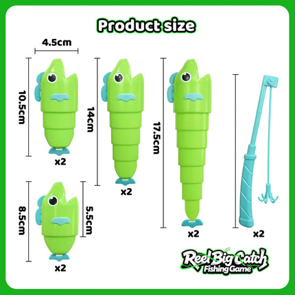 Funny Telescoping Fishing Family Party Battle Game Toy Fish Catch Game 2 Player size fish competition interactive game Toy Party