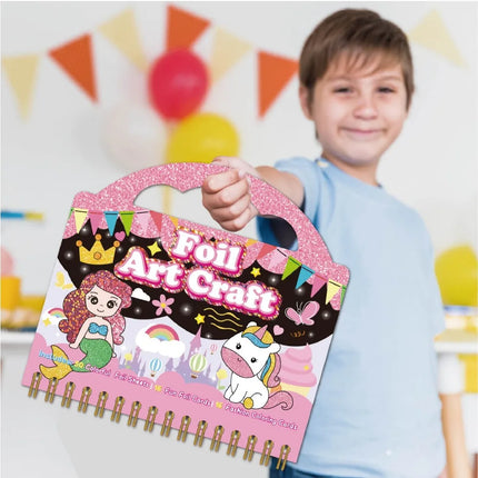 Art & Craft Activity for Kids Foil Fun Unicorns & Princess Scratch Art Book No Mess DIY Creative Activity Kit Gifts for Girls