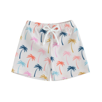 ma&baby 6M-4Y Infant Toddler Kid Baby Boy Swimsuit Animal Shell Coconut Tree Print Shorts Children Beachwear Bathing Suit