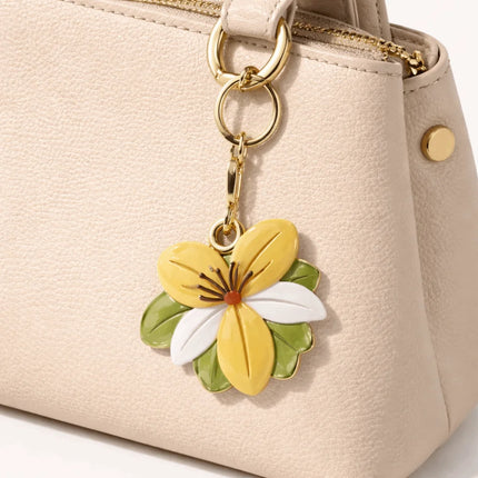 Fashion Cartoon Flower Keychain PU Leather Access Control Card Holder Bag Pendant Ornament Multicolor Bag Hanging Men