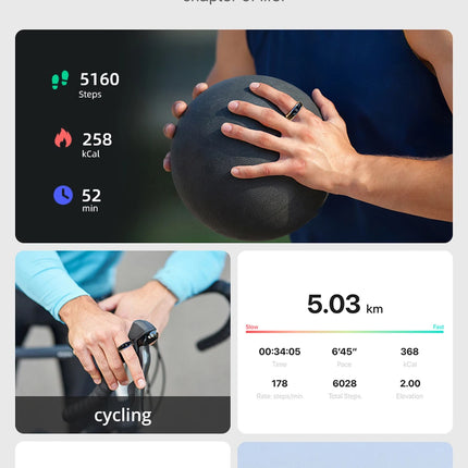 COLMI R11 Ceramic Smart Ring for Men, Fidget Spinner Anxiety Relieve Ring with Charging Case, Health Monitor, 5ATM Waterproof