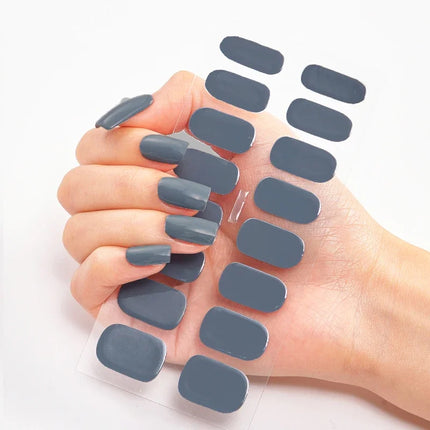 UV Semi-Cured Gel Nail Wraps Stickers Strips French Long Lasting Full Cover LED Gel Semi Cured Nail Sliders For Nail Extension
