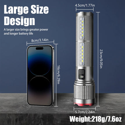 19000000LM Super Powerful Flashlight Built-in Battery High Power Torch Rechargeable LED Light Big Aperture Camping COB Lantern
