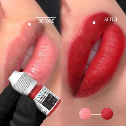 FAMISOO Permanent Makeup Pigment Long-Lasting Makeup Lip Professional Tattoo Inks Lip Pigments 5ml PMU Microblading Eyebrow Ink