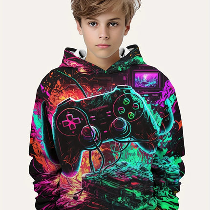Children's Clothes 3D Controller Games Printed Hoodies Boys' Autumn Clothes Long Sleeve Fashion Sweaters for Children Sweatshirt