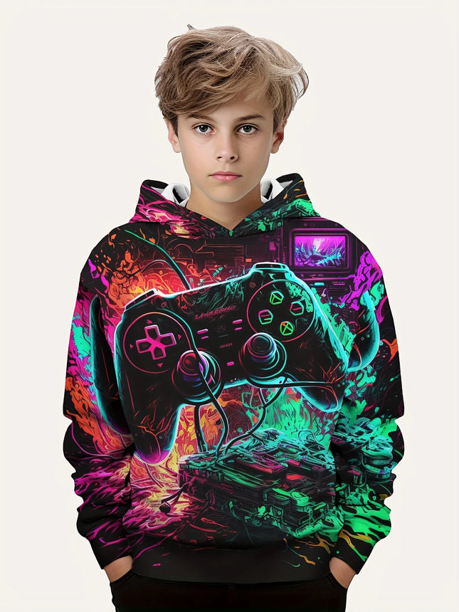Children's Clothes 3D Controller Games Printed Hoodies Boys' Autumn Clothes Long Sleeve Fashion Sweaters for Children Sweatshirt