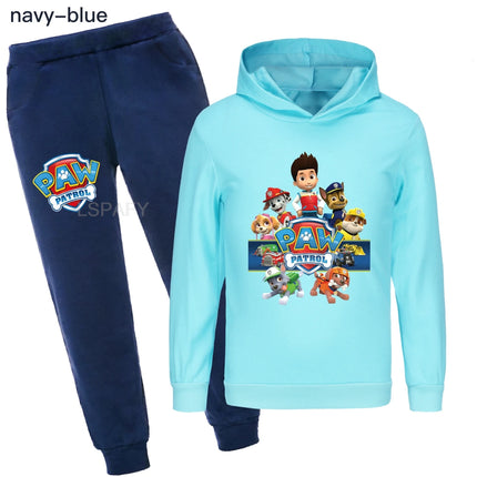 2-10Y Paw Patrol Boy Girl 2PCS Clothes Set Cartoon print Long Sleeve Hoodie+Pants Toddler Boy Cute Spring&Autumn Outfit