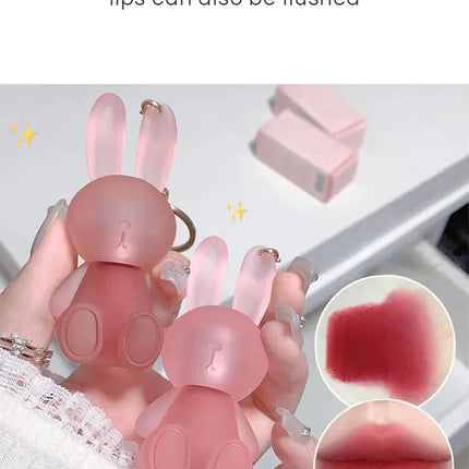 Cute Bunny Lipgloss Matte Velvet Lip Clay Long-lasting Color Non-drying Gege Bear Rabbit Lip Glaze