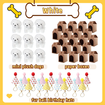 6-20Set Mini Plush Puppy Stuffed Dogs Adopt A Pet Dog Set with Paper Boxes Animals Bulk for Birthday Animal Theme Party Favors