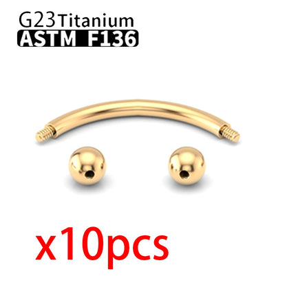 Wholesale G23 Titanium 10PCS Labret Lip Stud Piercing Eyebrow Body Jewelry Nose Ring C rod  For Women Septum Piercing