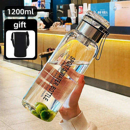 Large Capacity Glass Water Bottle Transparent Milk Juice Cup  for Tour Outdoor Sports and Travel Leak Glass Bottle