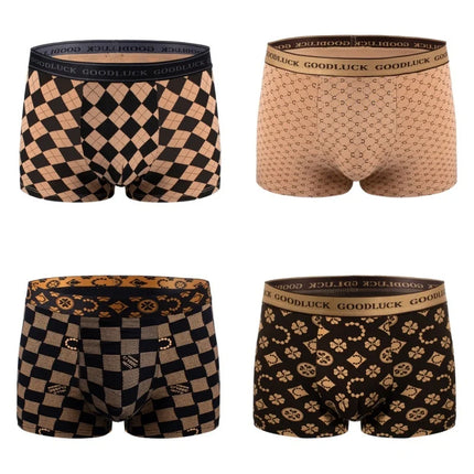 4PCS Luxury Underwear Men Boxer Breathable Soft Men's Boxer Briefs Sporty Boxers Men's Square Panties Shorts Sexy Underwear