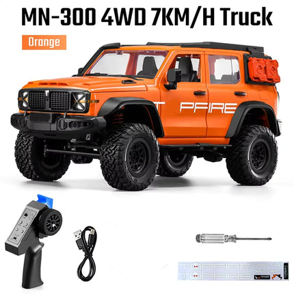 MN300 1:12 4WD RC Rock Crawler Off-Road Truck With 280 Motor Metal Chassis 2.4G Remote Control Climbing Vehicle Adults Car Gifts