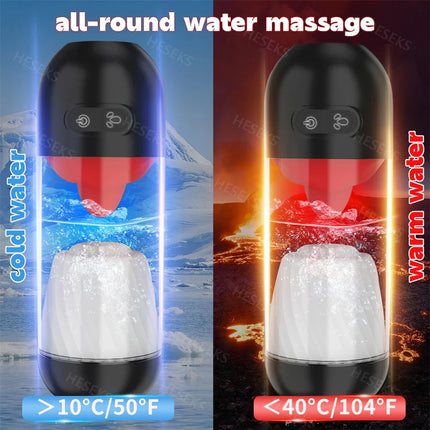 Sex Machine Male Masturbator Cup 360° Tongue Licking Vibrator APP Control Pocket Pussy Penetration Red Lips Sex Toys for Men