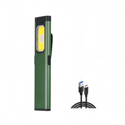 New Portable Aluminum alloy COB LED Flashlight with Magnetic Tail, USB Charging and Clip for Outdoor Work Light Hiking and campi