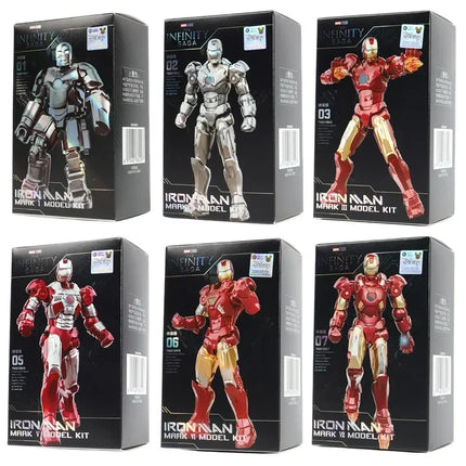 Fondjoy Marvel figure Splicing toys iron man MK1 MK2 MK3 MK4 MK5 MK6 MK7 Action figure model Birthday gift for children