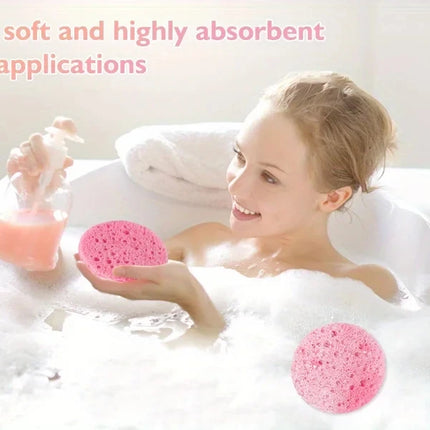10PCS Compress Face Wash Puff Natural Wood Pulp Sponge Face Wash Puff Foaming Face Puff Cosmetic Puff Face Cleansing Sponge