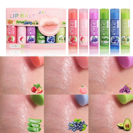 DNM Multi Fruit Flavors Moisturizing Hydrating Base Lip Balm Set Makeup Lip Care Daily Care Balm for Women and Men 6Pcs Set