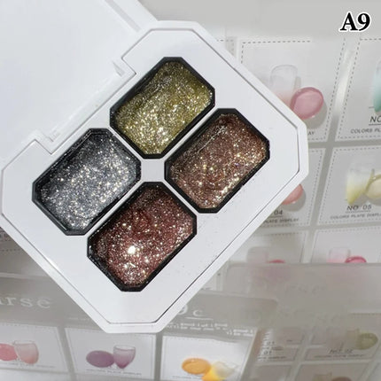 4 Colors Nude Painting Gel Drawing Gel Palette French Nail Polish UV Gel Nail Salon Holographic Manicure Nail Art Tool