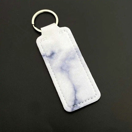 Marble Pattern Custom Keychain Women Personalize Portable Lipstick Case Cover Waterproof Lip Balm Pouch Creative Girlfriend Gift