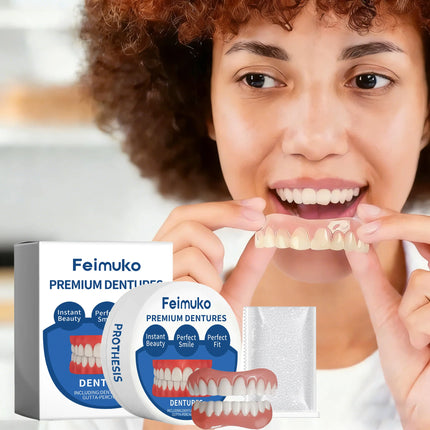 New Denture Silicone Kit - Soft Kit Teeth Upper And Lower Set - Silicone Liners Soft Denture Kit - Easy Use