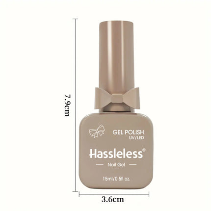 Hassleless 2-pack DIY Nail Gel Polish, long-lasting gel polish, suitable for beginners and nail art enthusiasts. Each 15ml gel n