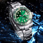 Miyota-glass back / green dial-oyster