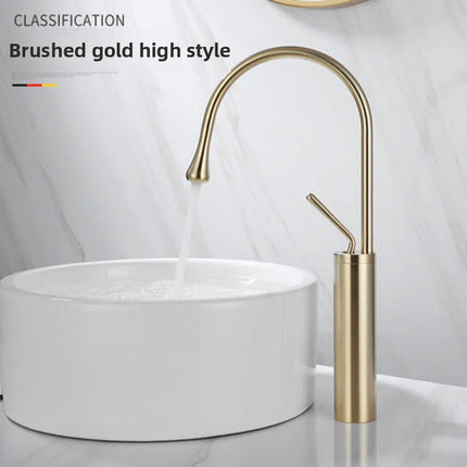 Modern Basin Faucet Brushed Gold Black Silver Faucet Deck Mounted Basin Sink Tap Mixer Hot Cold Brass Tap for Bathroom