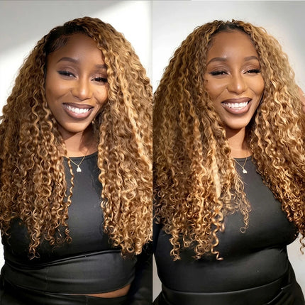 Highlight Burmese Curly Miracle Knots Crochet Human Hair For Braiding Colored 100% Raw Human Hair Feathered Crochet Human Hair
