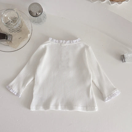 Autumn Fashion Newborn Baby Girls Clothes Comfort Solid Color Lace Long Sleeves Trendy Breathable Kids Girl Korean Style